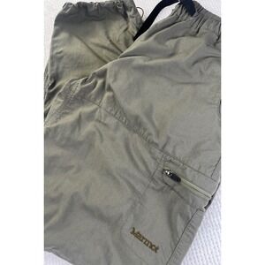 Marmot Men's‎ Cargo Pants Olive Zip Pockets Elastic Waist SZ XL Built in Belt